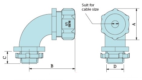 90 degree Cable Gland